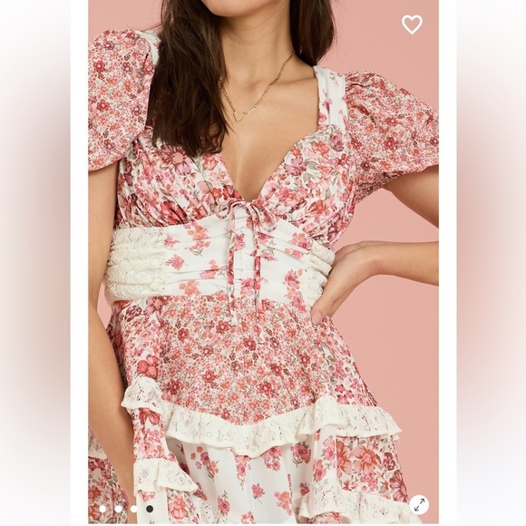 New with tags Altar’d State Aderny Floral Patchwork Dress in mauve - Picture 3 of 3